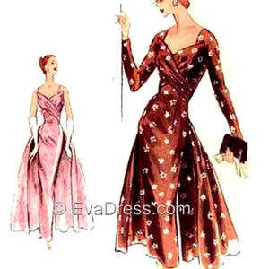 1955 Evening Gown DIGITAL Pattern by EvaDress