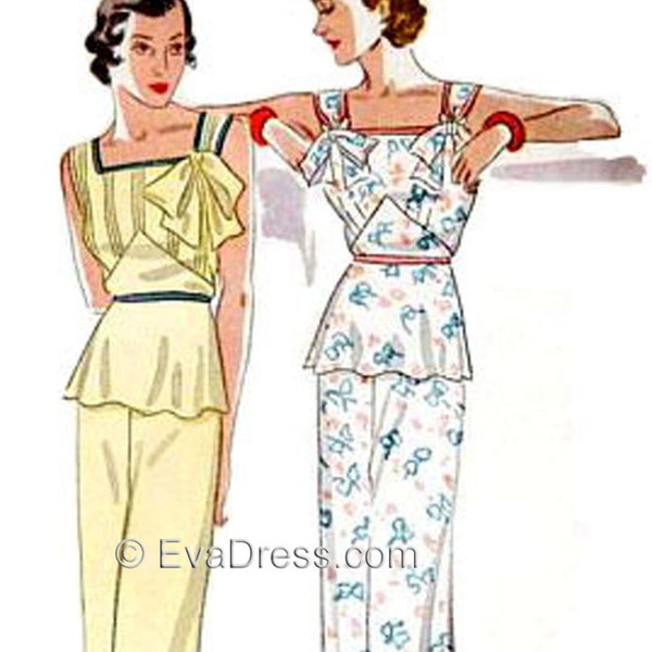 1935 Lounging Pajamas Pattern by EvaDress