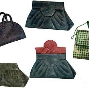 1944 4er Set Hand Taschen Muster von EvaDress