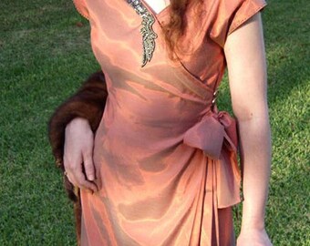 Vestido cruzado de manga larga de 1943, patrón electrónico, busto de 30 a  38, de EvaDress