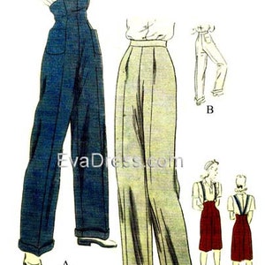 1945 Trousers or Clam-diggers Pattern by EvaDress