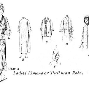 1923 Kimono (or Peignor) EvaDress Pattern 36 bust