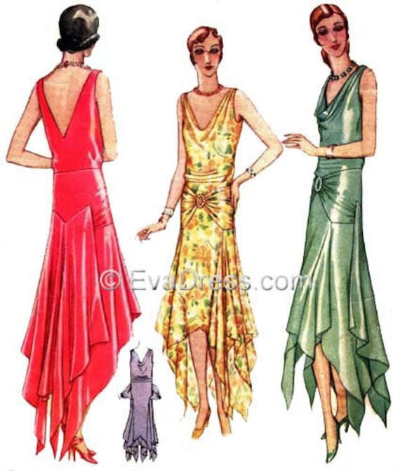 1929 Evening Gown Evadress Pattern Etsy