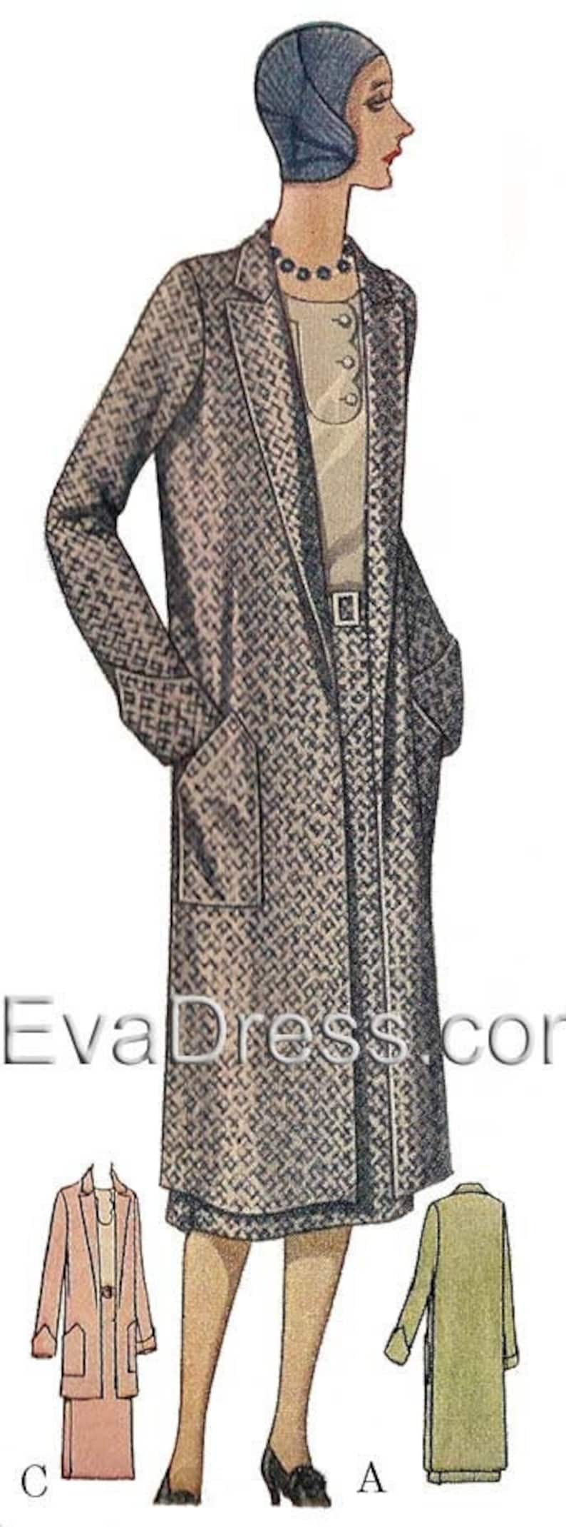 1920s Patterns – Vintage, Reproduction Sewing Patterns 1929 Coat Pattern by EvaDress $17.00 AT vintagedancer.com