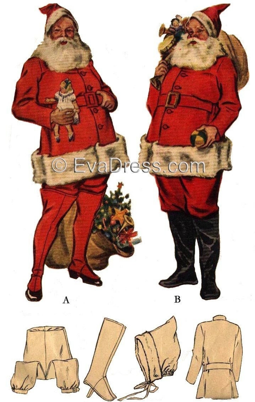 1936 Santa Claus Costume Pattern by Evadress Etsy