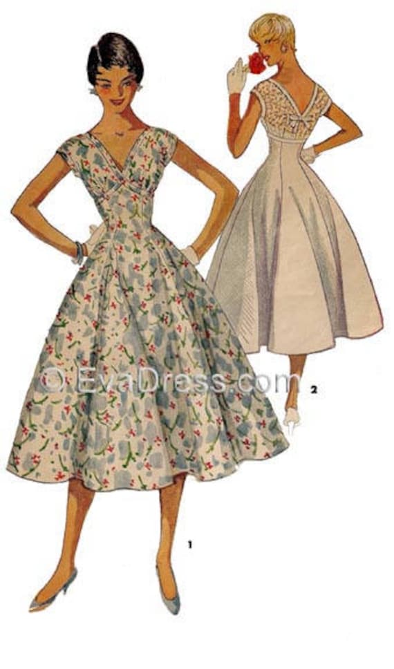 1954 Dress Pattern by Evadress Etsy