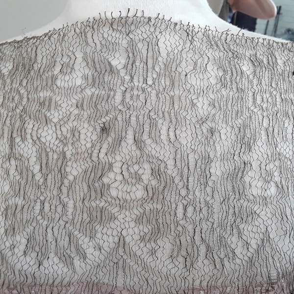 Authentic 1920's Dark Silver Metallic Lace