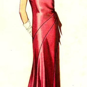 1930 Evening Gown Pattern by EvaDress, Vionnet-esque image 2