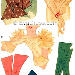 May include: A collection of vintage illustrations of different styles of gloves. The gloves are shown in various colors, including brown, white, green, and pink. The illustrations are in a vintage style, with a simple line drawing style.