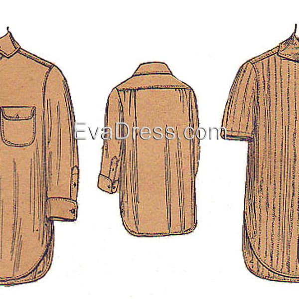 1920s Men's Shirts Pattern by EvaDress