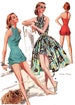 1956 Swim or Play Suit & Skirt DIGITAL PATTERN set A by EvaDress 