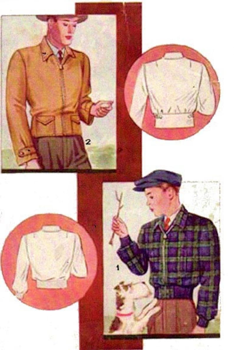 1930s Sewing Patterns- Dresses, Pants, Tops 1934 Windbreaker Jackets Size 40 chest EvaDress Pattern $18.00 AT vintagedancer.com