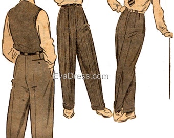1950 patroon herenbroek van EvaDress