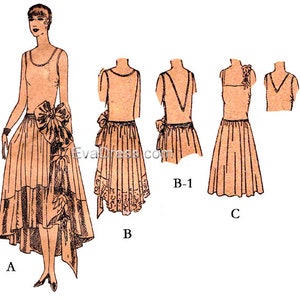 Robe de Style de los años 20, patrón de varios tamaños de EvaDress