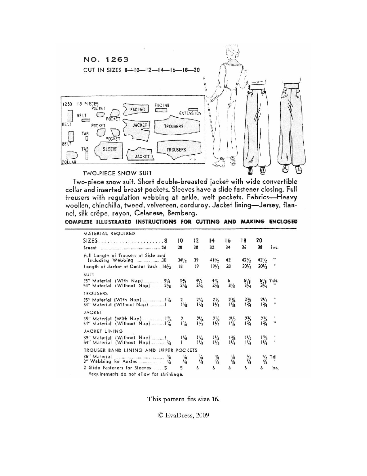 Snow Clothing Pattern 1936 Snow Suit E-PATTERN by Evadress - Etsy