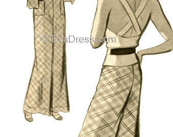 1935 3-piece Beach Ensemble EvaDress Pattern