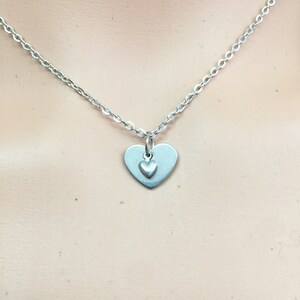 necklace for women men nonbinary Original Big little Choker Stainless Steel chain stainless steel double heart Mother daughter unisex