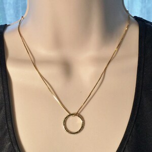 nonbinary necklace minimal necklace eternity circle friendship circle O Ring 14kt Gold over Sterling Silver & Cubic Zirconia Ring of O