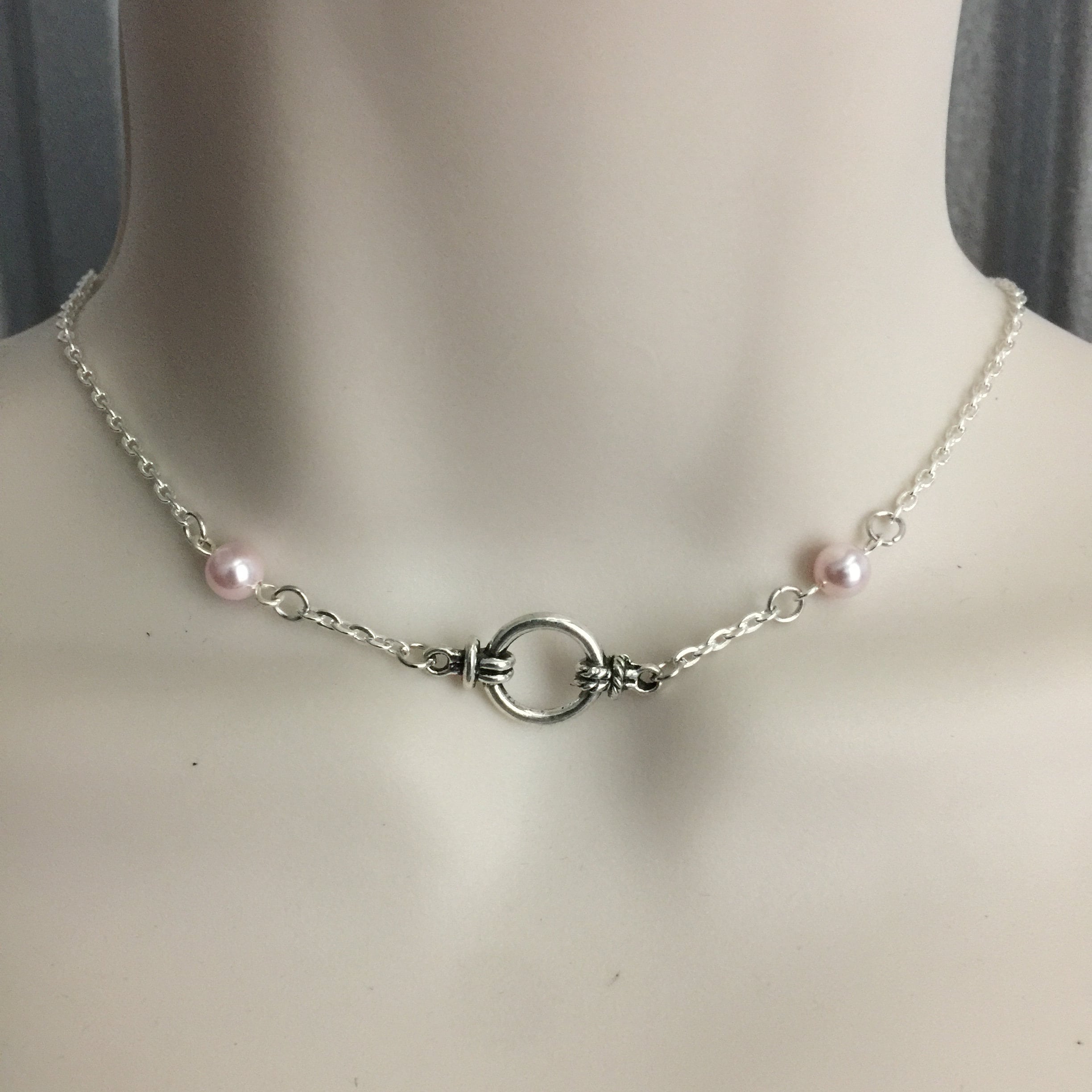 Daycollars day collar public Submissive Original DDlg stainless steel chain Rope Bondage O Ring chain w 6mm Swarovski Pearl beads Etsy Mexico