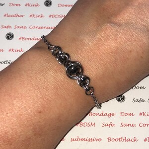 Original all Stainless Steel chainmaille chain mail Hematite bracelet minimalist symbolic unisex nonbinary elegant dainty jewelry