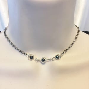 Original choker Triple O Ring of O Infinity Hematite minimalist symbolic necklace elegant jewelry dainty unisex nonbinary beaded choker