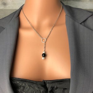 QOS Queen of Spades Original Y Lariat O ring Hotwife Cuck Cuckold BBC steel chain hematite Swarovski crystal pearl bead O ring 2023