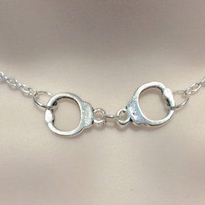 stainless steel Shiny Silver Handcuff Charm Necklace minimalist symbolic necklace jewelry unisex nonbinary