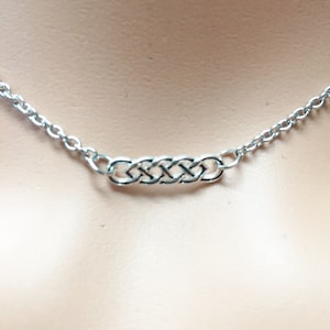 Original Sterling silver black enamel inlay Double Infinity Celtic Viking Knot 2mm stainless steel necklaces for women unisex men nonbinary