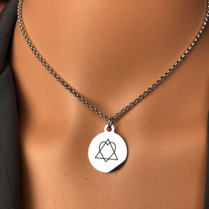 stainless steel Celtic Infinity Knot Triquetra circle trio triangle Heart  love jewelry dainty minimalist necklace nonbinary unisex