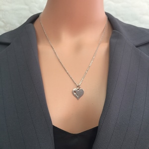 Original stainless steel heart and key symbolic necklace lock pendant nonbinary unisex goddess queen keyholder diva princess for her for him