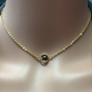 eternity circle O ring 18kt gold Sterling pendant w/6mm crystal pearl accent minimalist necklace bridal wedding jewelry gift for her him