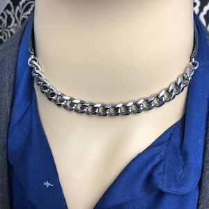 Original mens womens unisex nonbinary chunky chain choker Infinity leather chain everyday boho surfer statement necklace jewelry alpha male