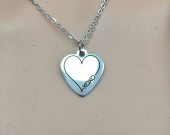 Original Laser Cut Stainless Steel XOXO Heart charm mother daughter love friendship minimalist elegant jewelry valentines galentines