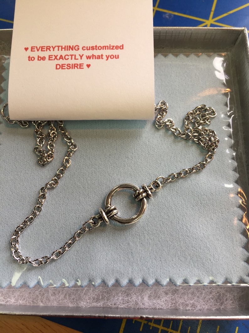 A Submissive Collar Original Design day collar choker Silver Rope Bondage Ring of O chain Day Choker for BDSM subslave