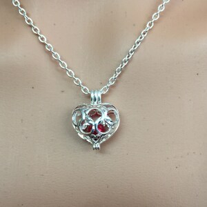 heart captured dreams pendant with stainless steel chain and choice of beads necklace mothers daughters sisters wedding bridal jewelry