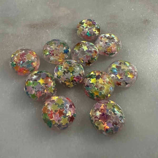 258pcs-12mm Mixed Pointed Star Paillette Resin Cabochon-Store closing-closeout-wholesale