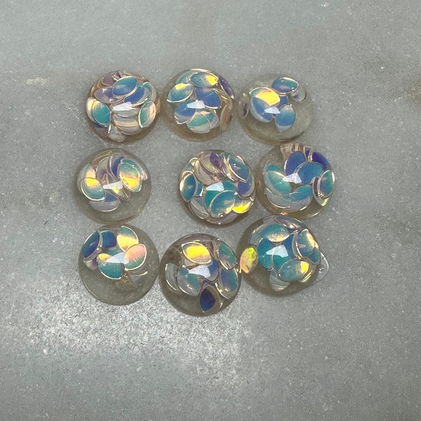 168pcs-12mm Champagne Horse Eye Paillette Resin Cabochon-Store Closing-Closeout-Wholesale