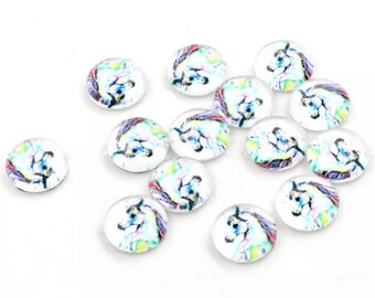 44pcs-10mm Horse Glass Cabochon-wholesale-store closing-closeout