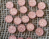 12mm Peach Rhinestone Resin Cabochon