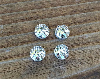 152pcs-8mm Silver Mermaid Resin Scale Cabochon-wholesale-store closing-closeout