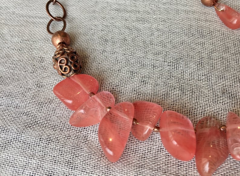 Gift under 100 Sweet Bohemian Sizzle,Jewelry set under 100 SAMPLE SALE Boho style Watermelon Quartz Necklace and Earring Set Jewelry set