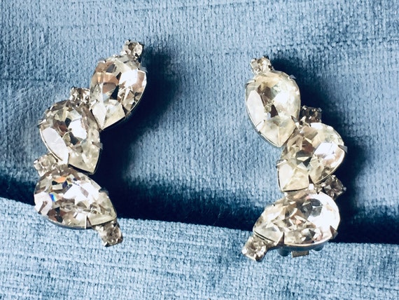 Vintage Rhinestone Earrings, Hollywood Trio Vintag