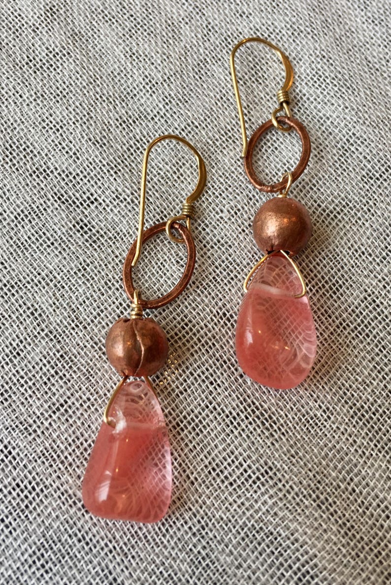 Gift under 100 Sweet Bohemian Sizzle,Jewelry set under 100 SAMPLE SALE Boho style Watermelon Quartz Necklace and Earring Set Jewelry set