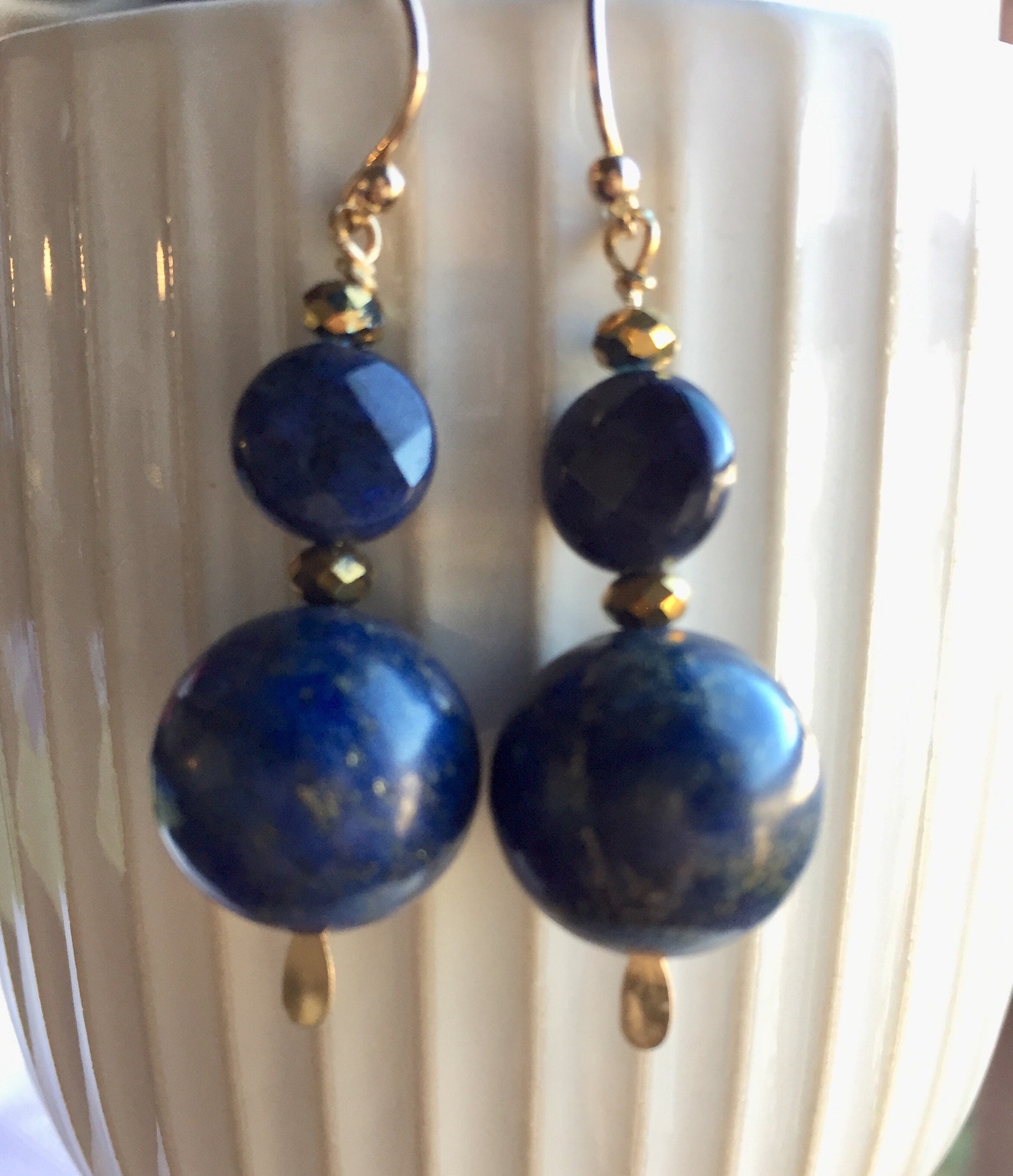 Lapis lazuli drop earrings Clearance