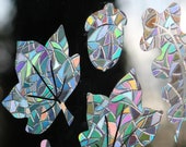 Leaves and Acorns Rainbow Prism Window Decals - Set of 8, reusable, phthalate-free, prevent bird strikes, magic forest