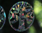 Four Seasons Trees Rainbow Prism Window Decals - Set of 4, prevent bird strikes, reusable, phthlalate-free, magic forest