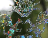 D&D Dragons, Beholder, Mimic, D8, D20 Rainbow Prism Window Decals - Set of 6, prevent bird strikes, reusable, magic forest