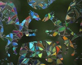 D&D Dragons, Beholder, Mimic, D8, D20 Rainbow Prism Window Decals - Set of 6, prevent bird strikes, reusable, phthalate-free, magic forest