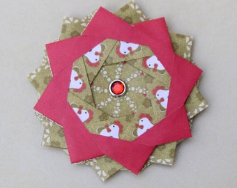 Chickens Origami Rosette Magnet