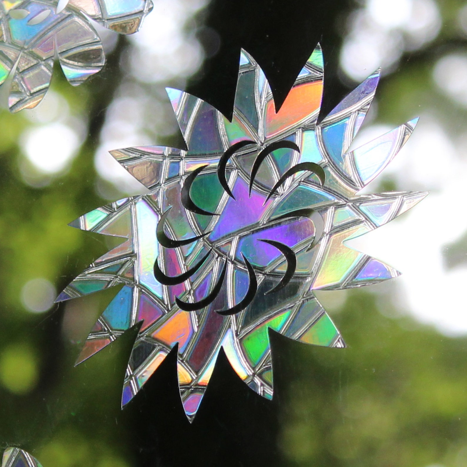 Pinwheel Flowers Rainbow Prism Window Decals Set of 12 Etsy